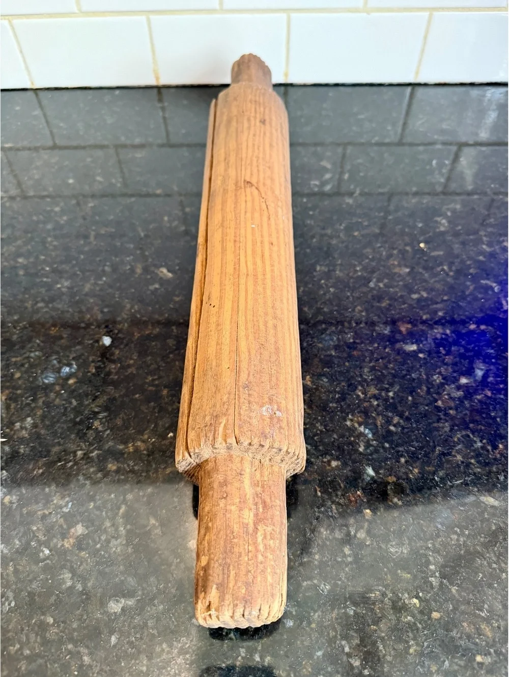 Antique Primitive Wooden Rolling Pin Rustic Farmhouse Treen c. 1880-1920